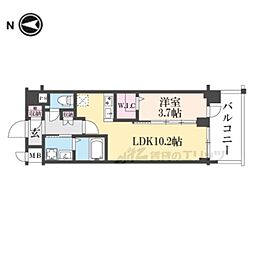 アドバンス京都クラッセ 1LDKの間取図画像