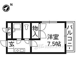 第二、第六レジデンス春田 1Kの間取図画像