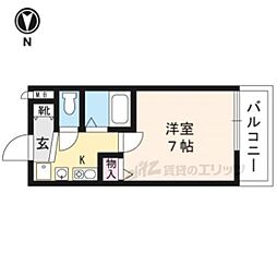 KDXレジデンス西院 1Kの間取図画像