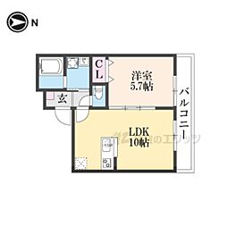 仮)killifish京田辺 1LDKの間取図画像