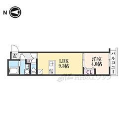 仮)killifish京田辺 1LDKの間取図画像