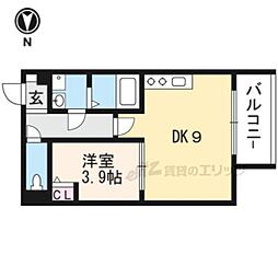 ブバルディア 1LDKの間取図画像