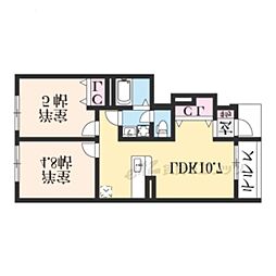 グランアヴニール 2LDKの間取図画像