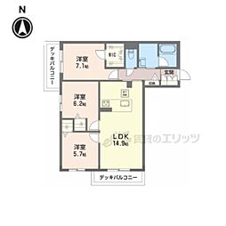 シャーメゾン M-six 3LDKの間取図画像