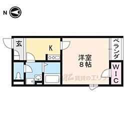 レオネクスト円明寺丘 1Kの間取図画像
