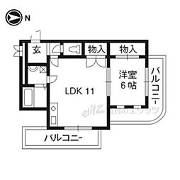 ヴェールハイツスミヨ 1LDKの間取図画像