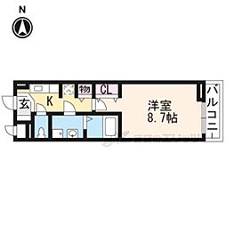 ラウレア宇治 1Kの間取図画像
