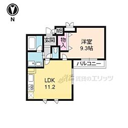 烏丸アネックス 1LDKの間取図画像