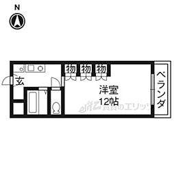 パルスピリア91 1Kの間取図画像