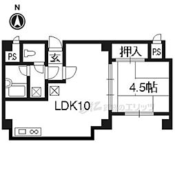 THECITY伏見 1LDKの間取図画像