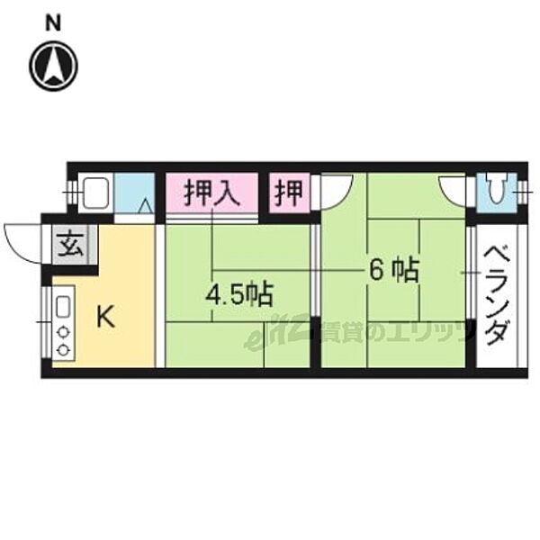 満苑コーポ 306｜京都府宇治市大久保町南ノ口(賃貸マンション2K・3階・23.49㎡)の写真 その2