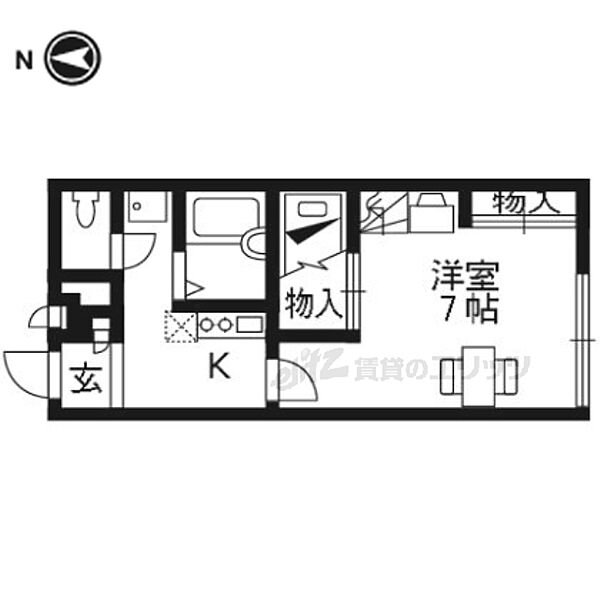 レオパレスヴィレッジ殿城 104｜京都府京都市南区久世殿城町(賃貸アパート1K・1階・20.28㎡)の写真 その2