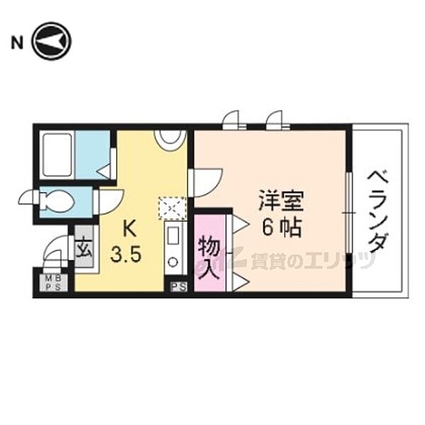 京都府宇治市広野町西裏(賃貸マンション1K・3階・20.94㎡)の写真 その2