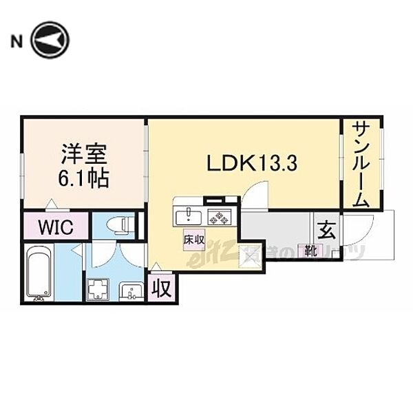 カーサ　フェリーチェ 103｜京都府京田辺市草内上リ立(賃貸アパート1LDK・1階・50.01㎡)の写真 その2