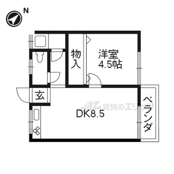 京都府宇治市木幡北山畑(賃貸マンション1DK・3階・29.75㎡)の写真 その2