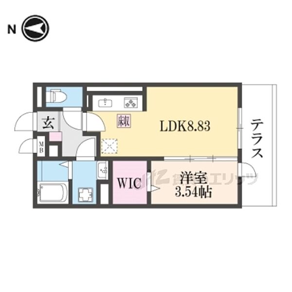 アイル京都宇治西 106｜京都府宇治市小倉町春日森(賃貸アパート1LDK・1階・33.40㎡)の写真 その2