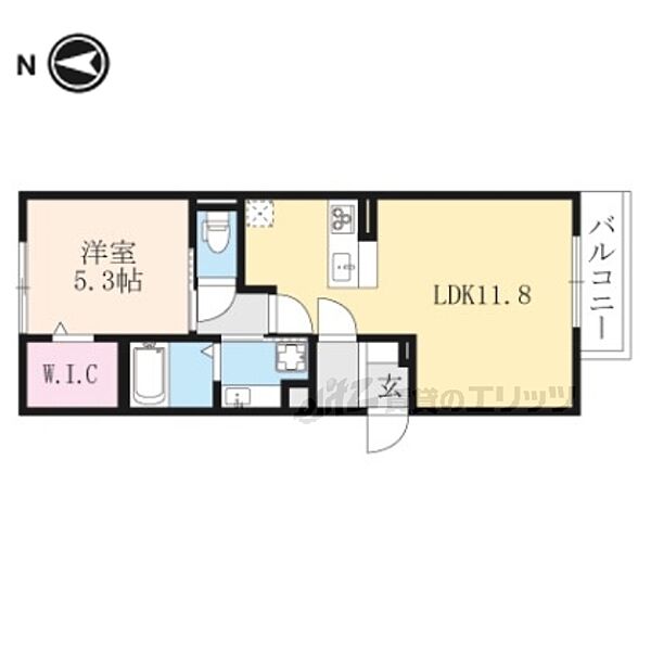 京都府城陽市市辺柿木原(賃貸アパート1LDK・2階・41.35㎡)の写真 その2