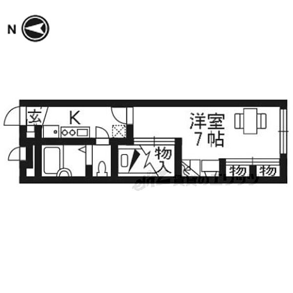 京都府木津川市州見台(賃貸アパート1K・1階・22.35㎡)の写真 その2