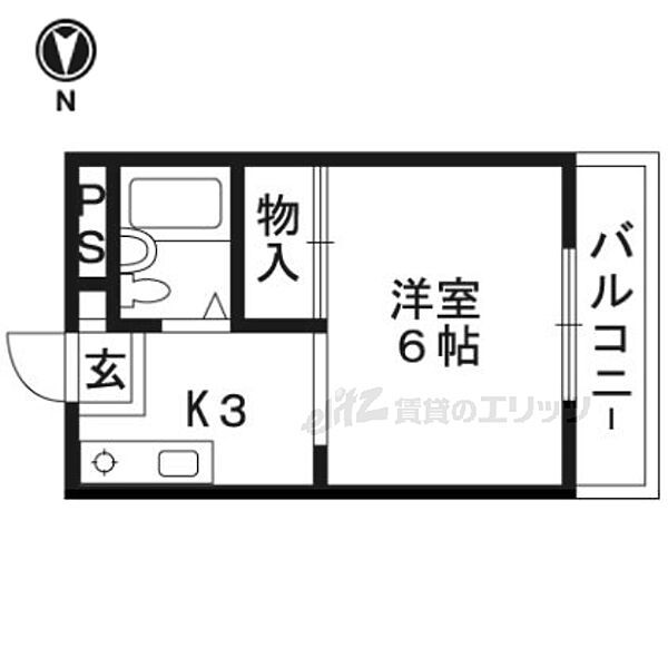 京都府京都市伏見区淀新町(賃貸マンション1K・4階・20.20㎡)の写真 その2