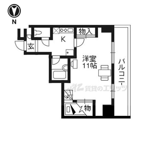 京都府京都市伏見区竹田西内畑町(賃貸マンション1K・5階・29.19㎡)の写真 その2