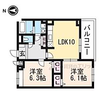 プレッソロートI 302 ｜ 京都府京都市伏見区羽束師鴨川町（賃貸アパート2LDK・3階・57.00㎡） その2