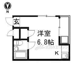 桃山サニーハイツ 3階ワンルームの間取り
