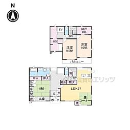 近鉄京都線 新祝園駅 バス14分 光台4丁目下車 徒歩3分の賃貸一戸建て 1階3LDKの間取り