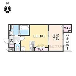 メゾンドエフ 2階1LDKの間取り