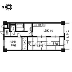 JR東海道・山陽本線 桂川駅 徒歩10分の賃貸マンション 2階3LDKの間取り