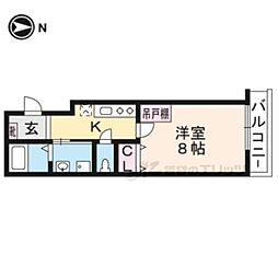 ｃｈｅｒｒｙ　ｃｏｕｒｔ藤森 3階1Kの間取り