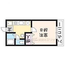 カメリアII 2階1Kの間取り