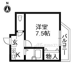 メゾンヒラキ 3階1Kの間取り
