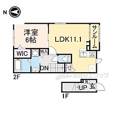 ファーイーストコート・II 2階1LDKの間取り