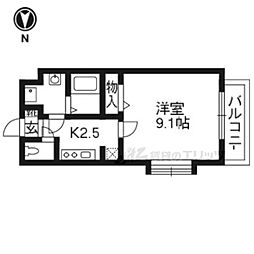 メゾン・ハーモニー 3階1Kの間取り