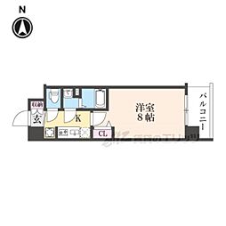 ソルテラス京都JUJO華 6階1Kの間取り