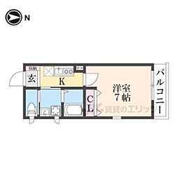 仮）サングラン北浜 201 2階1Kの間取り