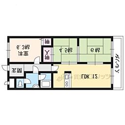 ラポート長谷川 3階3LDKの間取り
