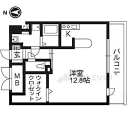 ジュノン 3階ワンルームの間取り