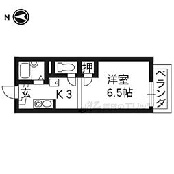 ライトハウス-W1 1Kの間取図画像