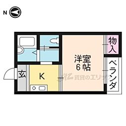 久保ハイツ 1Kの間取図画像