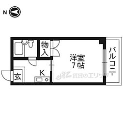 リトルハイツ 1Kの間取図画像