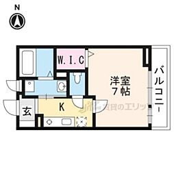 サンモール 1Kの間取図画像