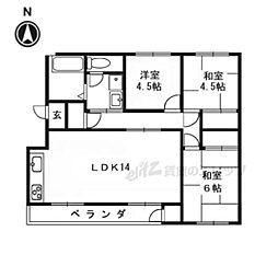 長岡天神ハイツ8棟 3LDKの間取図画像