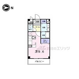 ベルブローテ ワンルームの間取図画像