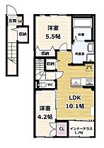 仮）久御山町佐古内屋敷新築アパートA棟 202 ｜ 京都府久世郡久御山町佐古内屋敷（賃貸アパート2LDK・2階・55.66㎡） その2