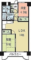 つくばエクスプレス つくば駅 徒歩25分の賃貸マンション 3階2LDKの間取り