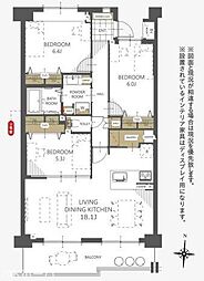 ライオンズマンション薬円台公園 3LDKの間取図画像