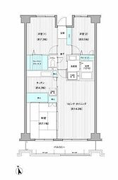 ウォームライトレジデンス1号棟 3LDKの間取図画像
