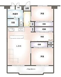 マンション沼南エリカ4号棟 3LDKの間取図画像
