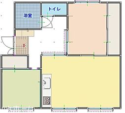 西小中台住宅23号棟 2LDKの間取図画像